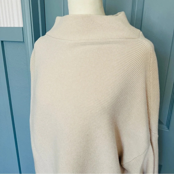 Anrabess Women's Casual Turtleneck Long Sleeve Loose Oversized Sweater Cream L - Picture 7 of 15
